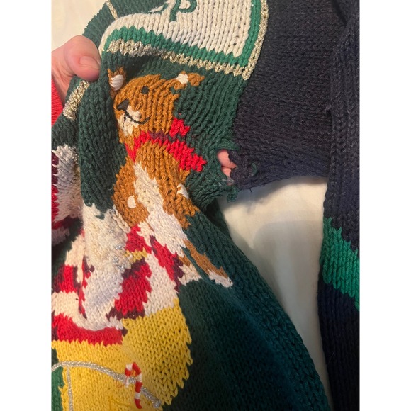 Jennifer Reed Concept‎ Knitted by Hand Christmas Sweater Santa Workshop - Picture 2 of 7